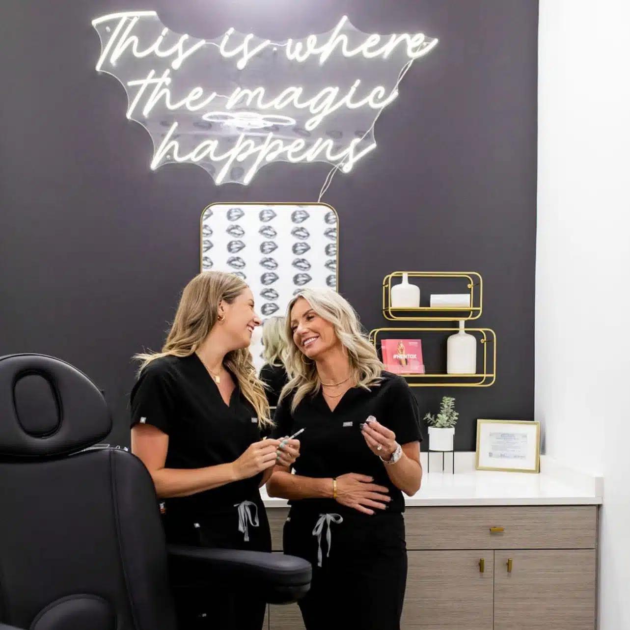 glow medspa team chatting